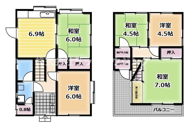 四条畷市米埼貸家の物件間取画像